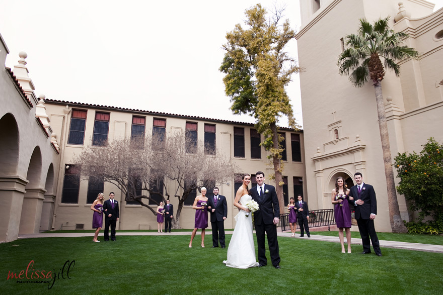bridal party Brophy Chapel Wedding Phoenix Arizona